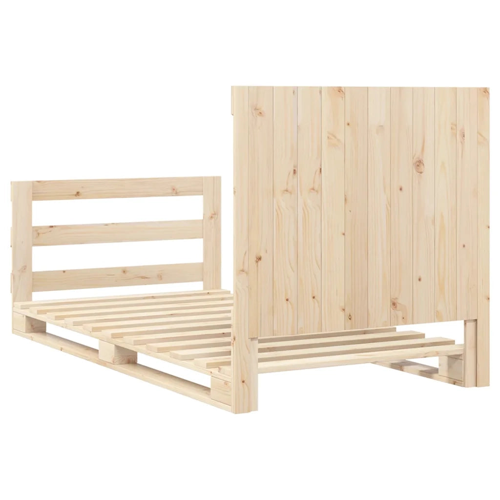 Giroletto con Testiera 100x200 cm Legno Massello di Pino 3281575
