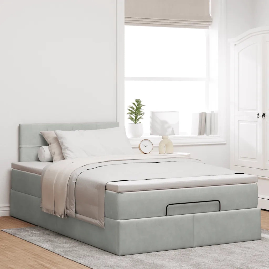 Struttura Letto Pouf con Materasso 120x200 cm Velluto 3311765