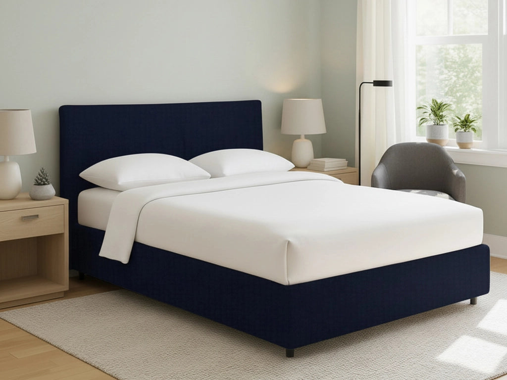 Tipton, Letto Matrimoniale Sfoderabile Made in Italy, Viola Scuro