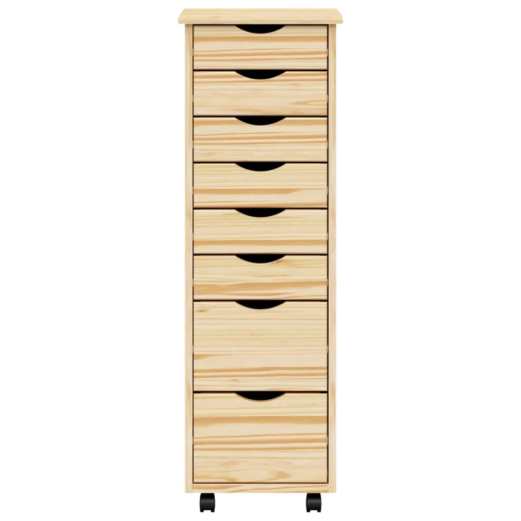 Armadietto Rotolante con Cassetti MOSS Vernice trasparente