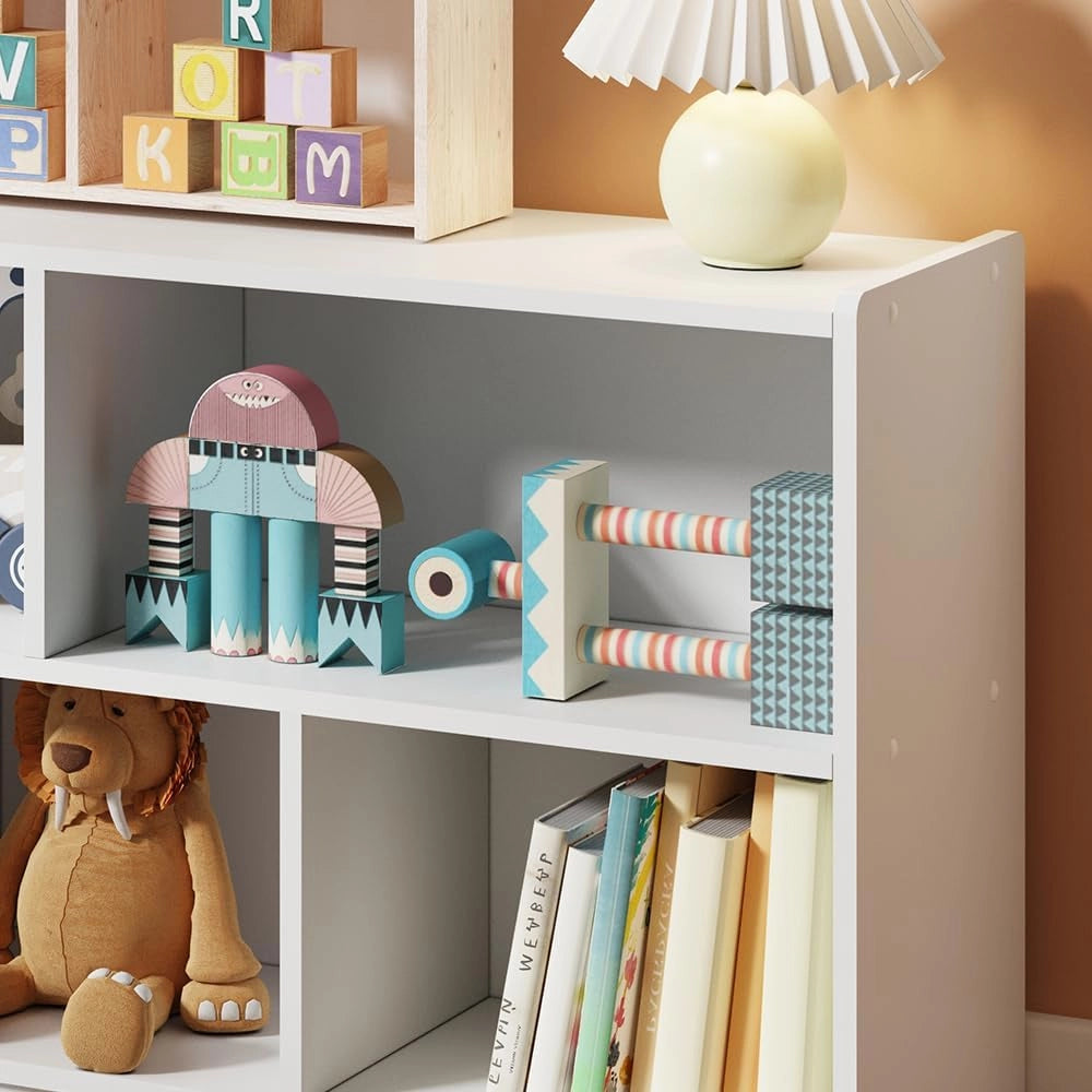 Scaffale per bambini Conny, Bianco, 112 x 60.5 cm, adatto per riporre giocattoli e libri