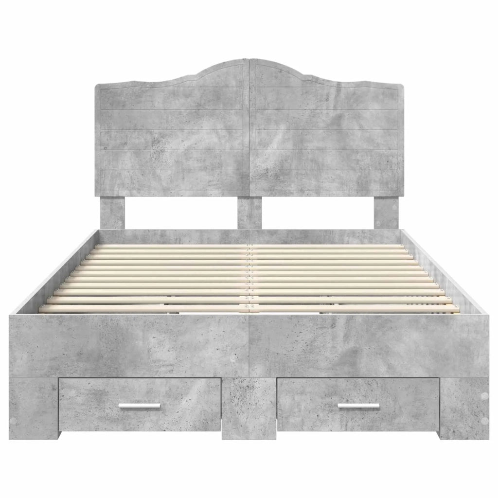 Struttura del letto con testiera Grigio cemento 120 x 200 cm 3413624