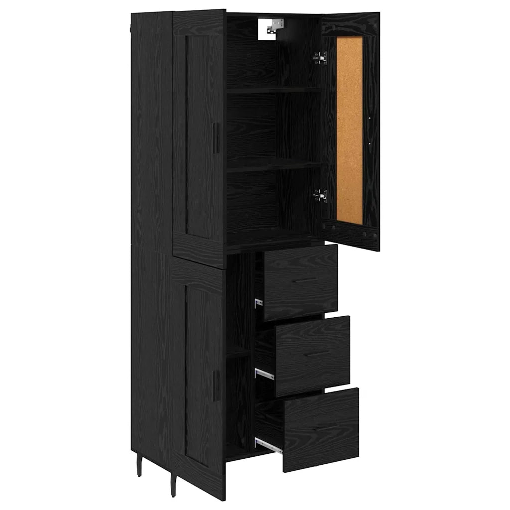 Credenza 2 pcs Rovere Nero 69,5 x 34 x 180 cm Legno multistrato