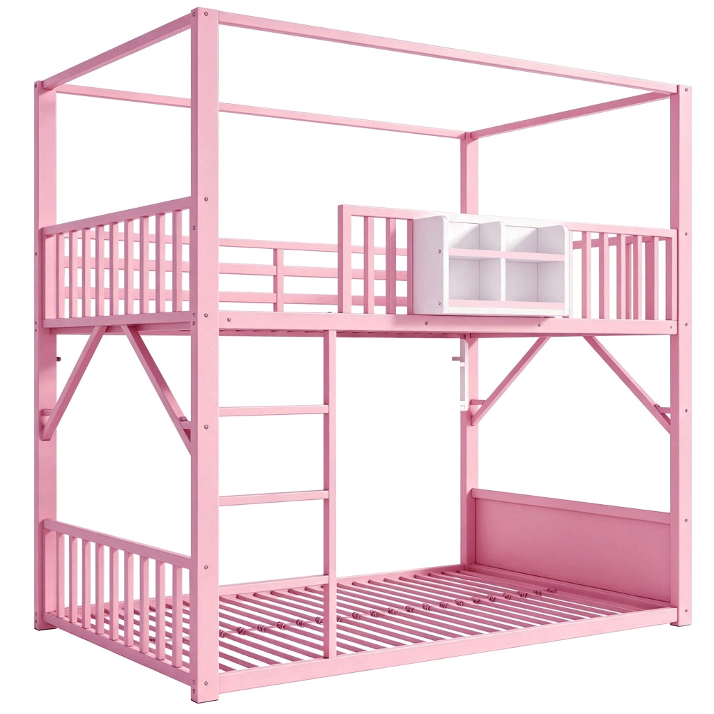 letto a castello metallo rosa 96 x 204 cm
