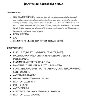 Piatto Doccia SOLIDSTONE PIUMA Alto 2,8cm - Bianco - Misura: 80x150 x 2,8h