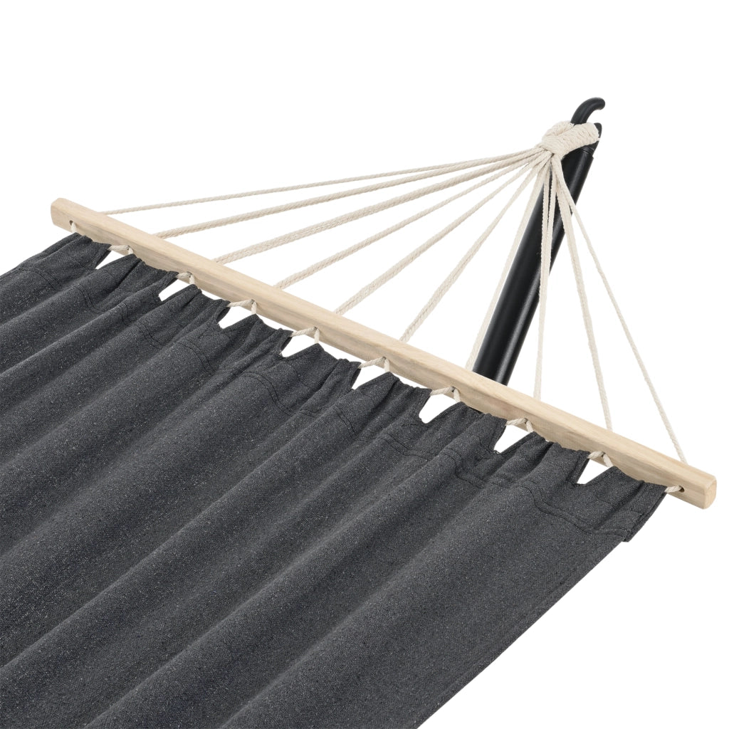 Amaca con Supporto in Acciaio con Telo 200 x 100 cm - Grigio Scuro [en.casa]