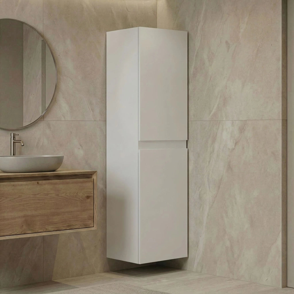 Mobile da bagno "Nest 40 v2" - 40 x 32 x 138 cm - Bianco opaco