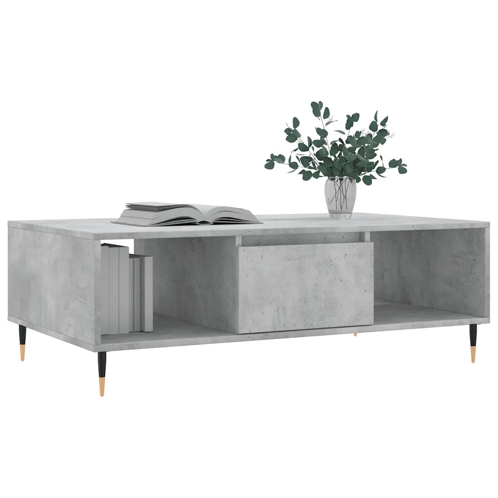 Tavolino Salotto Grigio Cemento 104x60x35 cm Legno Multistrato 827080