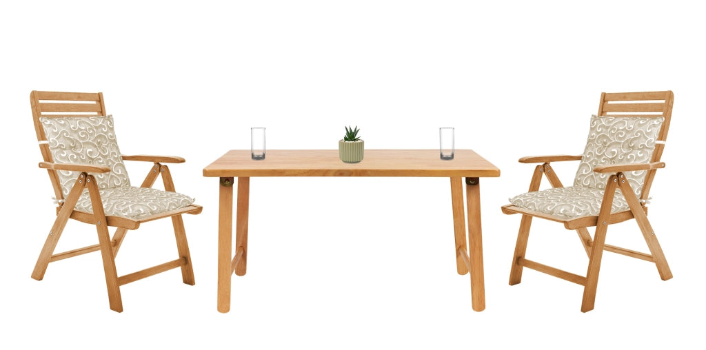 Set Cuscini Sedia Con Schienale Imbottiti Con Laccetti Banda Elastica 40 x 80 Cm InlayBeige - 6 Pezzi