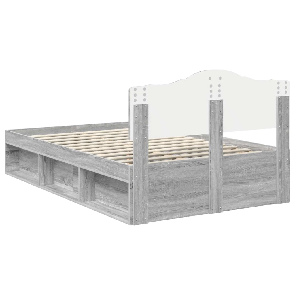 Struttura del letto Grigio Sonoma 135 x 190 cm Pino massello 3412912