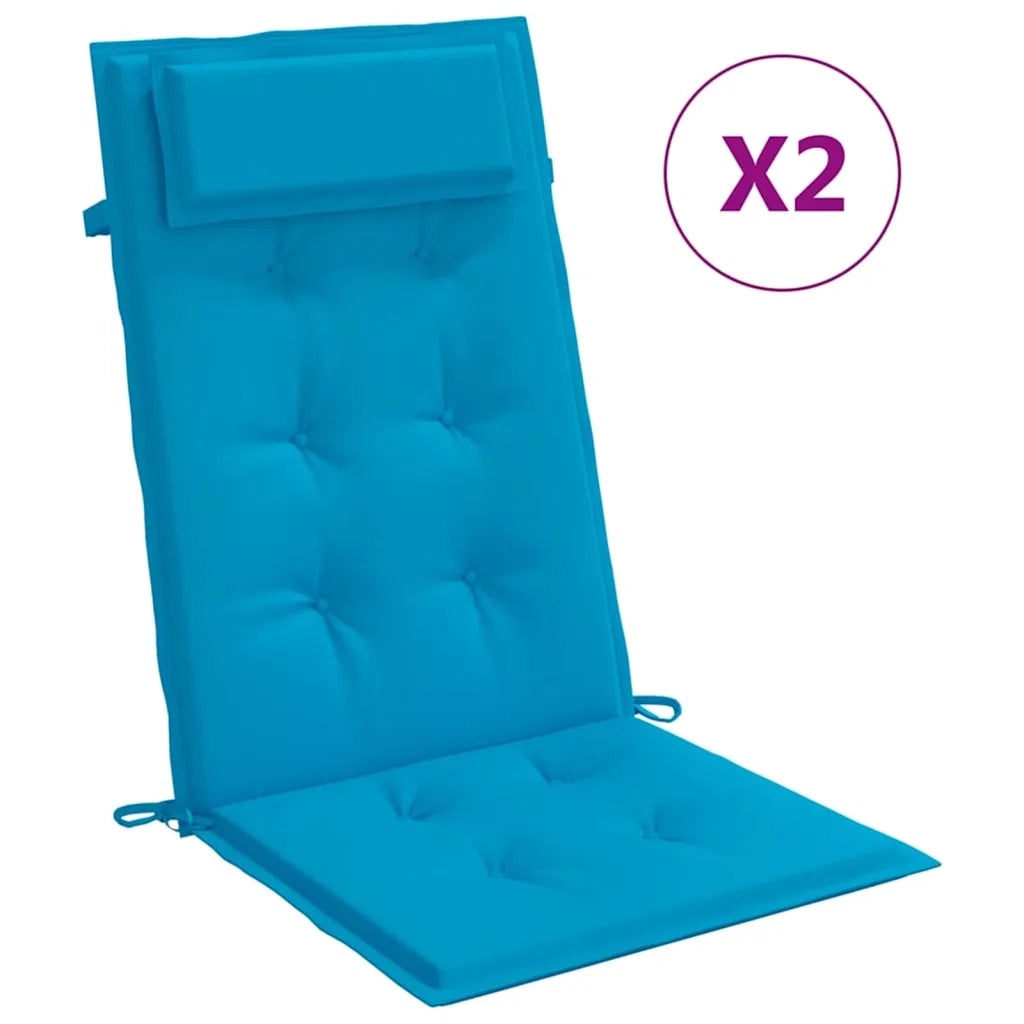 Cuscini Sedia con Schienale Alto 2 pz Blu Chiaro Tessuto Oxfordcod mxl 70342