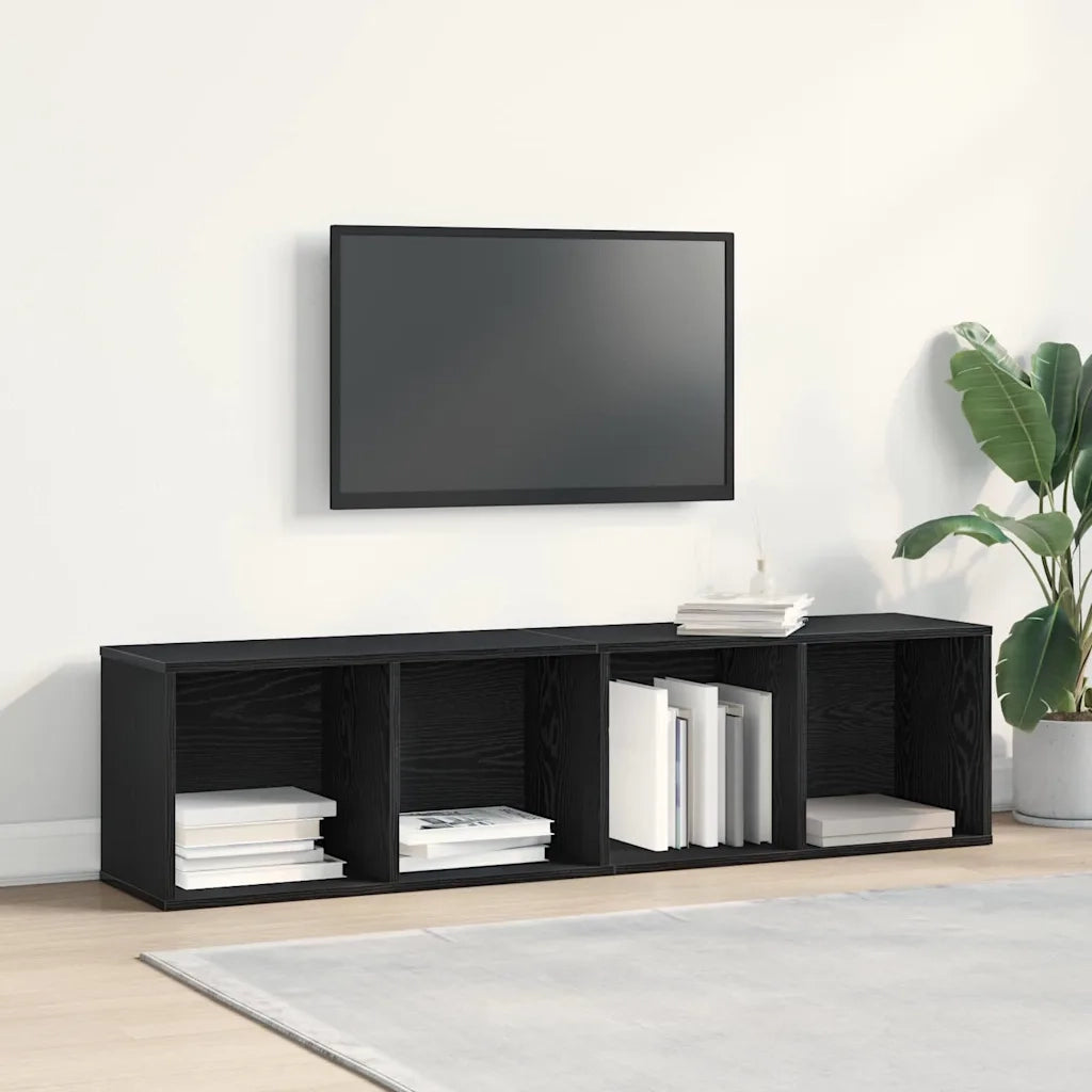 Armadio per Libri con lo scaffale Rovere Nero 143 x 30 x 36 cm 862409