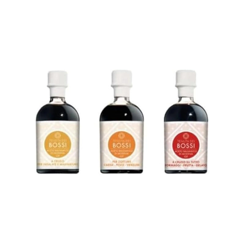 Il Borgo del Balsamico – La tenuta dei Bossi trio – IGP 250ml Etichetta Rossa Gialla ed arancio