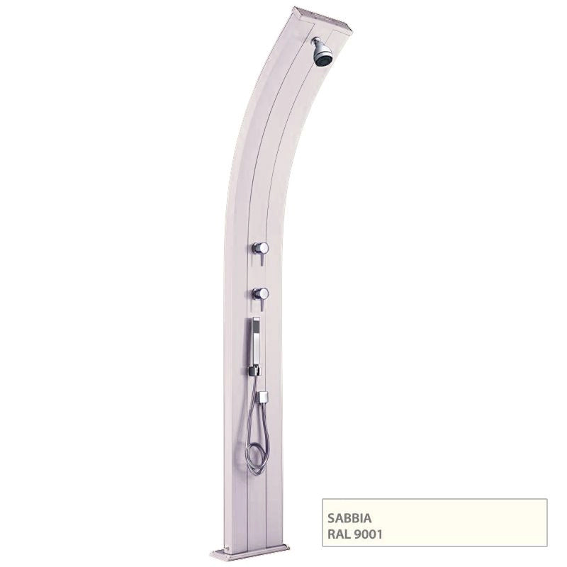 Doccia da giardino DADA CURVA con doccetta mobile, in alluminio - Doccia Da Giardino Dada Curva Con Doccetta Mobile, In Alluminio  Colore Blu Colore: Sabbia