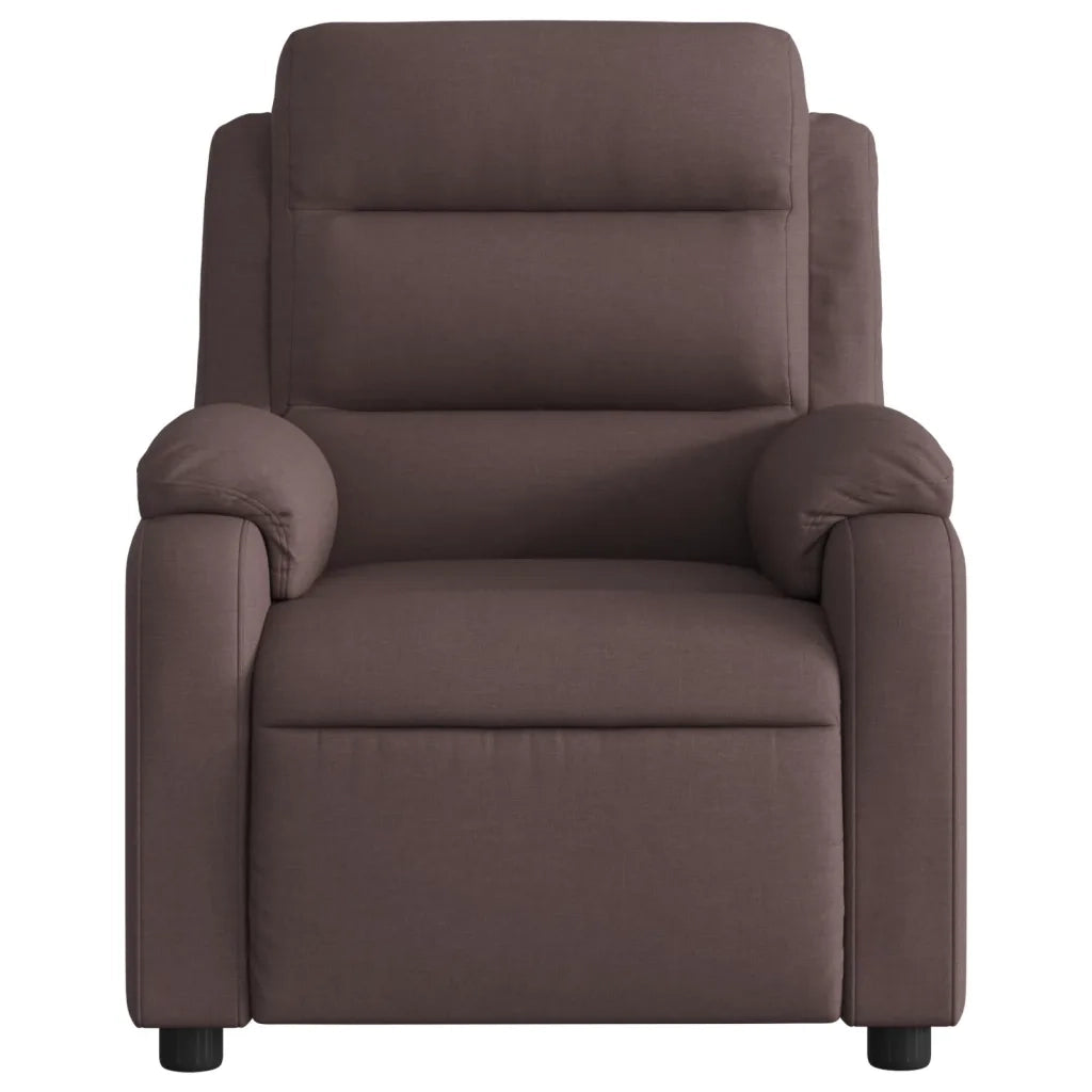 Poltrona Reclinabile Marrone Scuro in Tessuto 373467