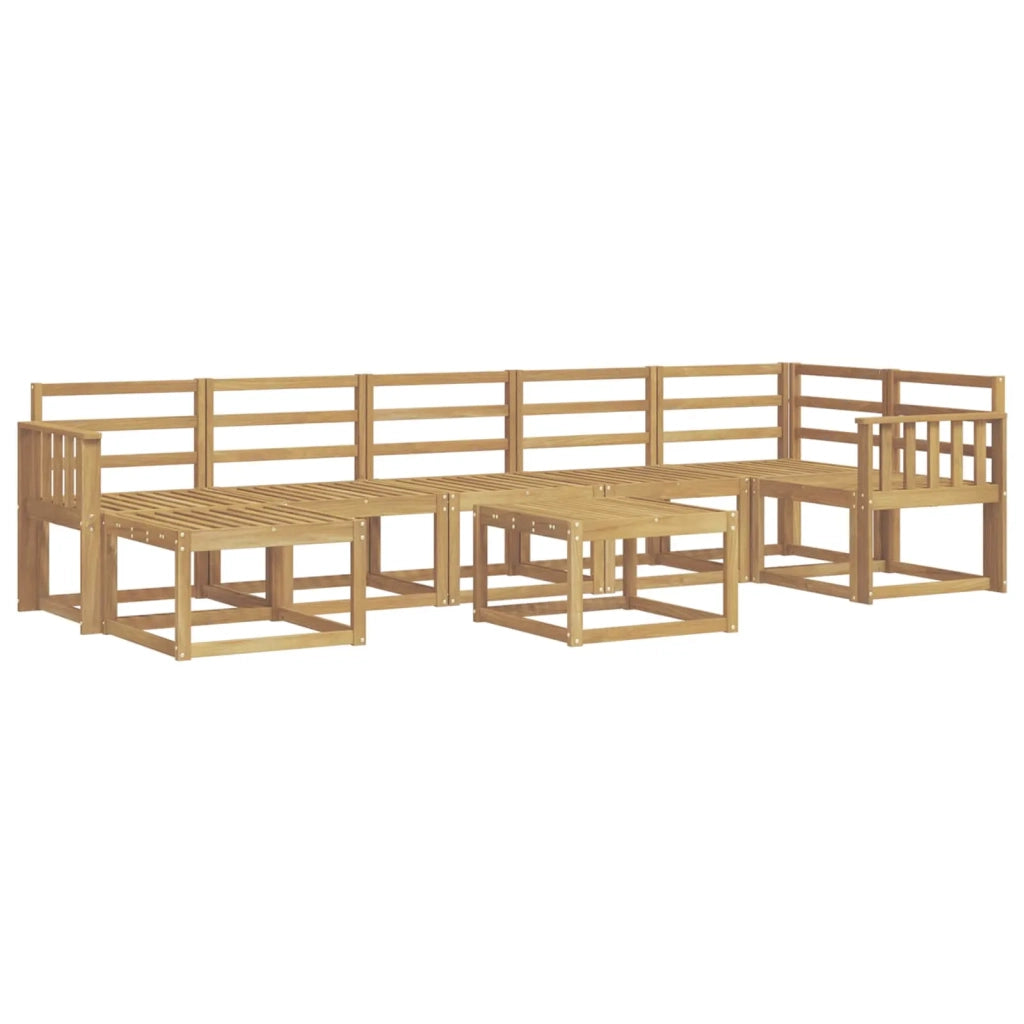 Set di divani da esterno 8 pcs Bianco Legno di Acacia Massello 3387973