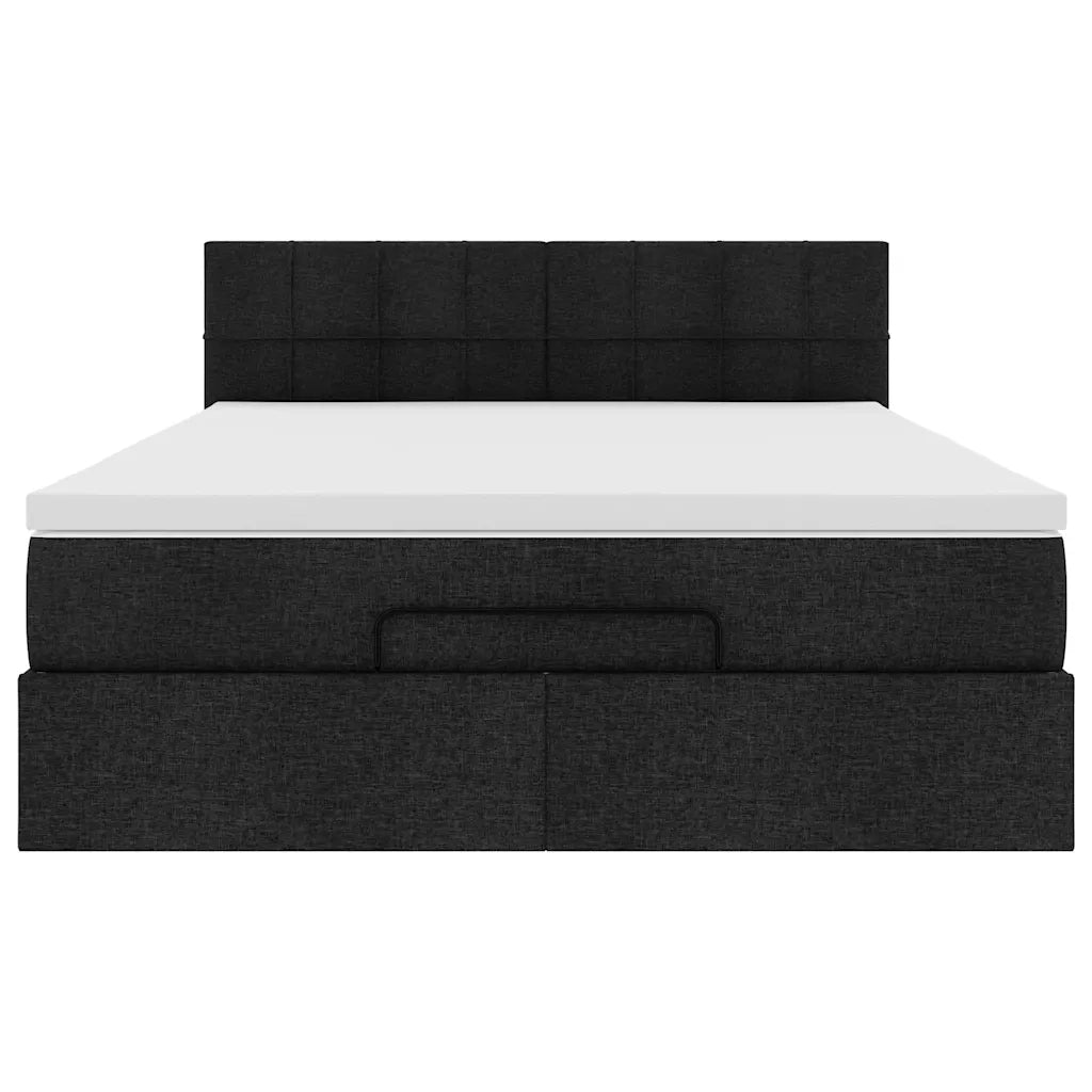 Pouf Letto con Materasso Nero 140x190 cm in Tessuto 3311458