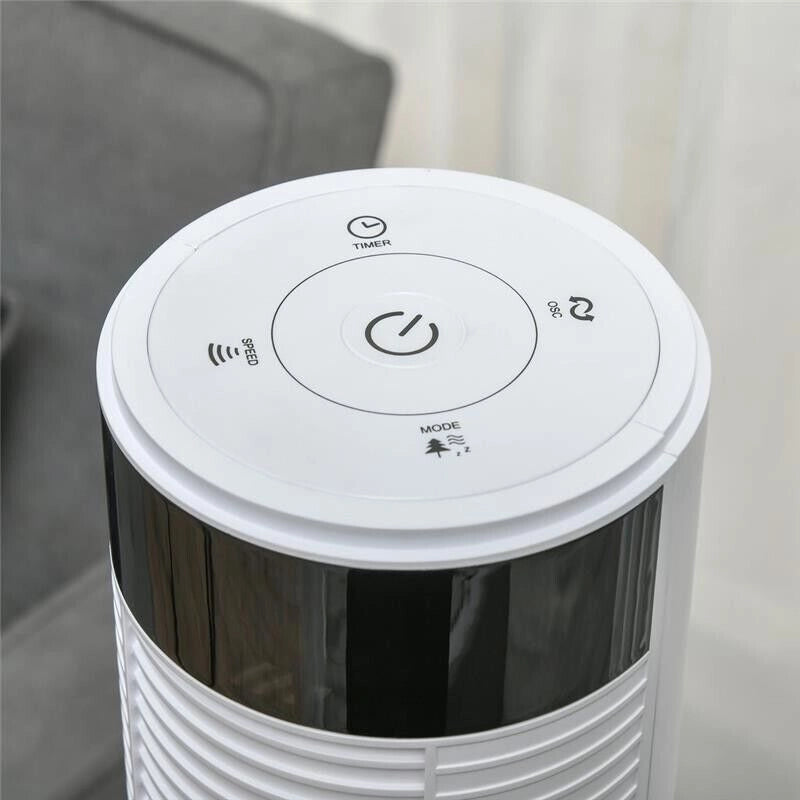 VENTILATORE A COLONNA CON 3 VELOCITÀ E 4 MODALITÀ, TIMER DI 12 H, PANNELLO LED E TELECOMANDO, BIANCO