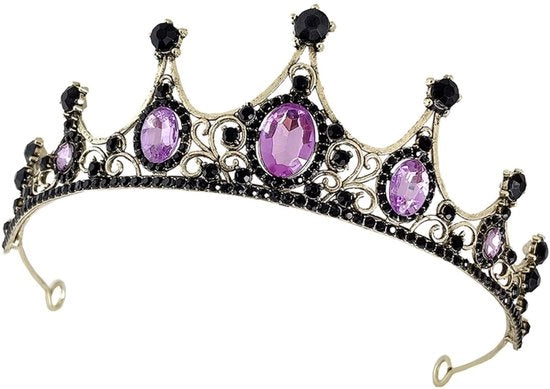 Diadema con Strass - Corona per Donne - Accessori Capelli - Leggero - Strass/Zinc/Acrilico
