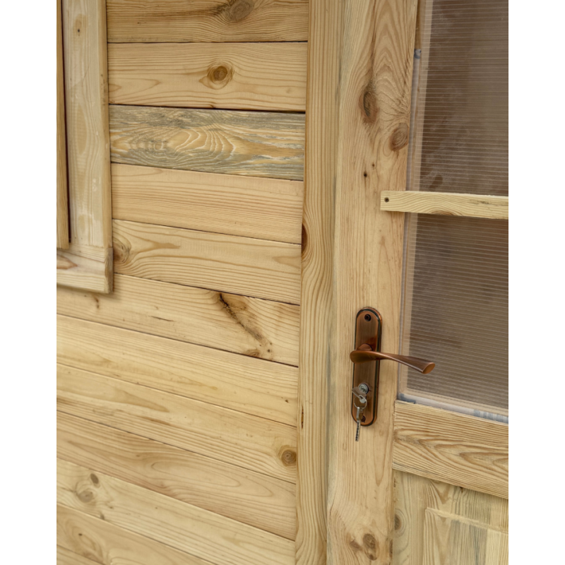 Casetta in Legno da Giardino per Esterni, Sistema Block House, Doghe Spessore 28mm - articolo BLOCK25x25/28 - 110006