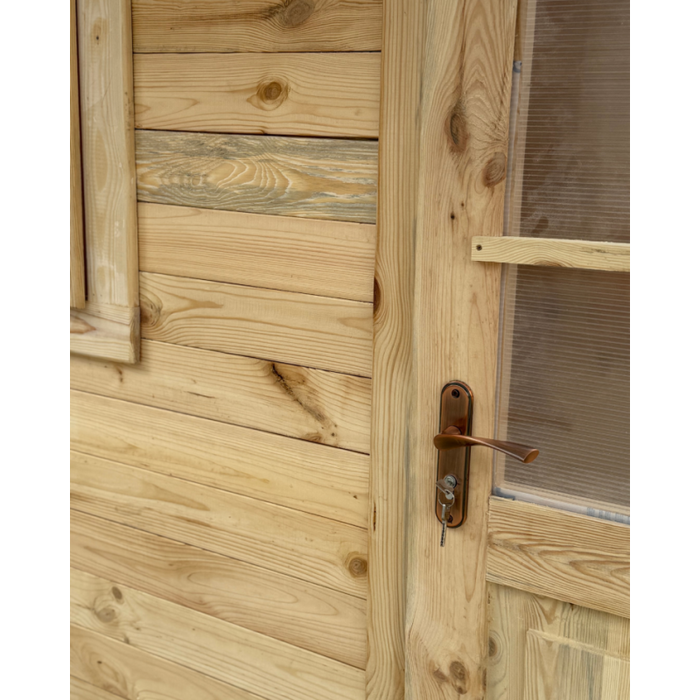 Casetta in Legno da Giardino per Esterni, Sistema Block House, Doghe Spessore 28mm - articolo BLOCK25x25/28 - 110006