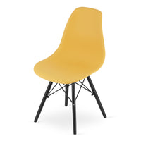 Sedia Valora OSAKA con gambe nere senape ergonomica per soggiorno