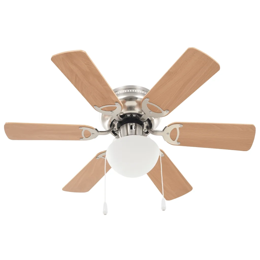 Ventilatore da Soffitto Decorato con Luce 82 cm Marrone Chiaro CFW8060917