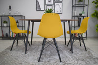 Sedia Valora OSAKA con gambe nere senape ergonomica per soggiorno