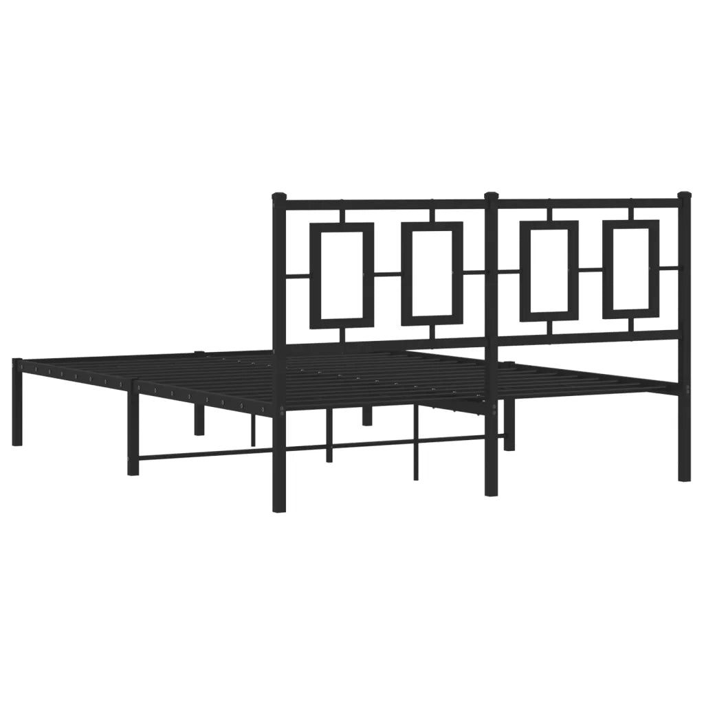 Giroletto con Testiera in Metallo Nero 140x190 cm 374241