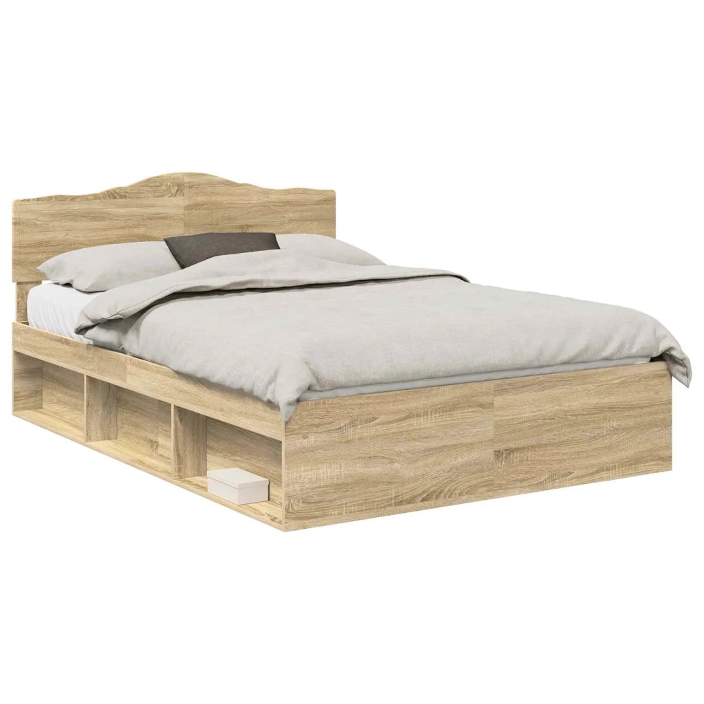 Struttura del letto Rovere Sonoma 150 x 200 cm Pino massello 3412882