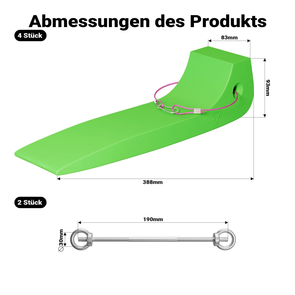 Set di 4 cunei fermaruota, ausilio di carico per servizi di soccorso stradale e trasporto auto, max 1814 kg per cuneo, in HDPE, per carri attrezzi, bisarche, rampe di carico