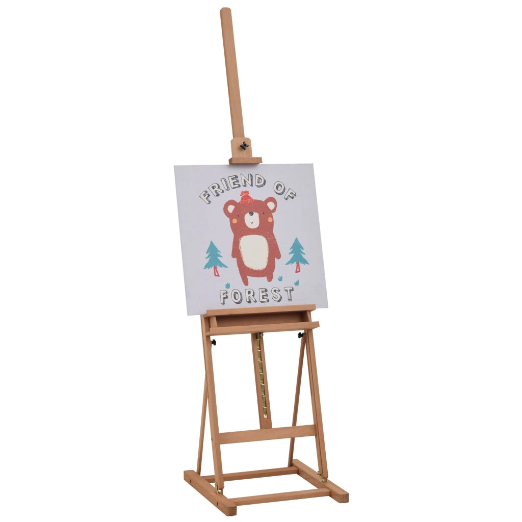 Cavalletto per Pittura Regolabile 53x50,5x171-230 cm in Legno di Faggio Naturale