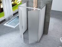 Box doccia Cristallo 6 mm 3 lati - Due Fissi piu' porta Saloon Opaco - Misura: 80 x 80 x 80 x190h