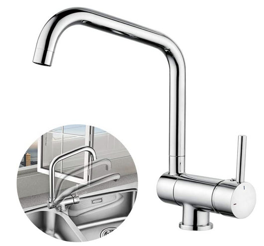 Rubinetto miscelatore per cucina abbattibile sottofinestra