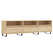 Mobile porta TV Sonoma in rovere nero 150 x 30 x 44 cm ampio spazio contenitivo contemporaneo in legno composito 02_0048982
