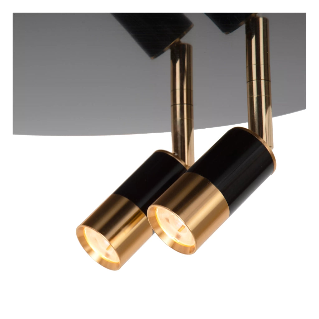 Plafoniera LED Lucide Jubel nera/oro 40cm dimmerabile