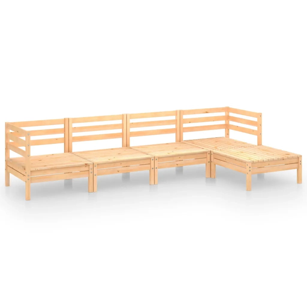 Set Divani da Giardino 5 pz in Legno Massello di Pino cod mxl 40759