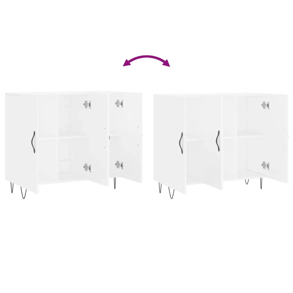 Credenza Bianca 90x34x80 cm in Legno Multistrato