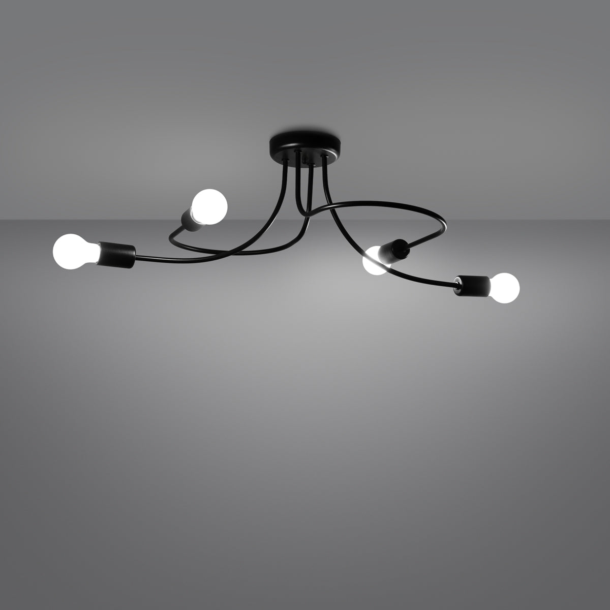 Lampadario LEVAR 4 nero