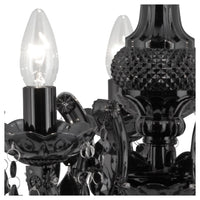Lampadario Classico Marie Therese Vetro Nero Policarbonato 5 Luci E14