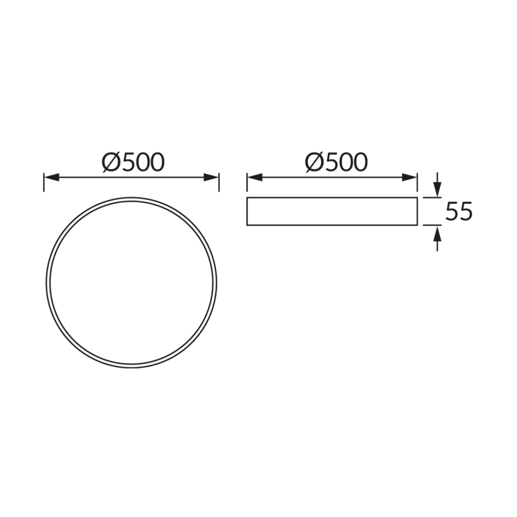 Plafoniera LED moderna nera tonda 50cm 48W 4000K Struhm
