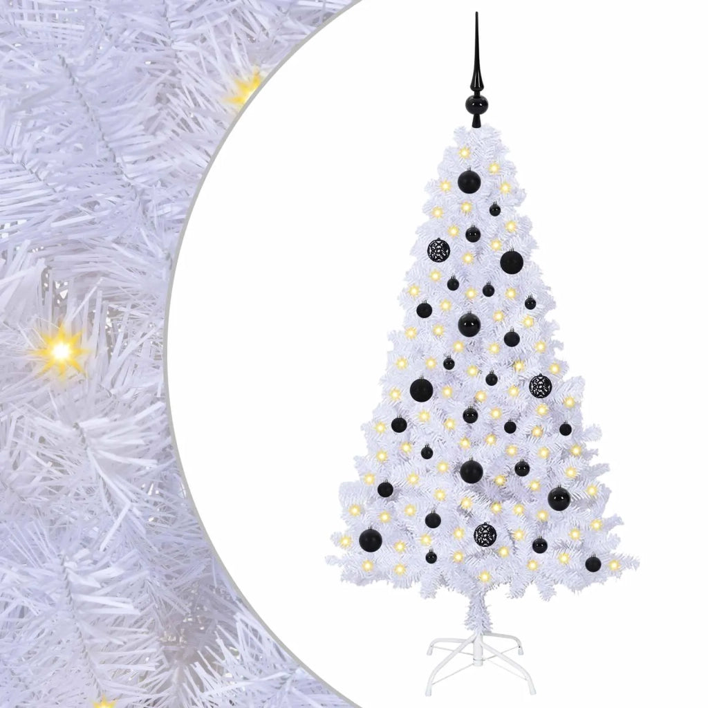 Albero di Natale | Decorazioni natalizie artificiale Bianco 150 cm PVC e Acciaio