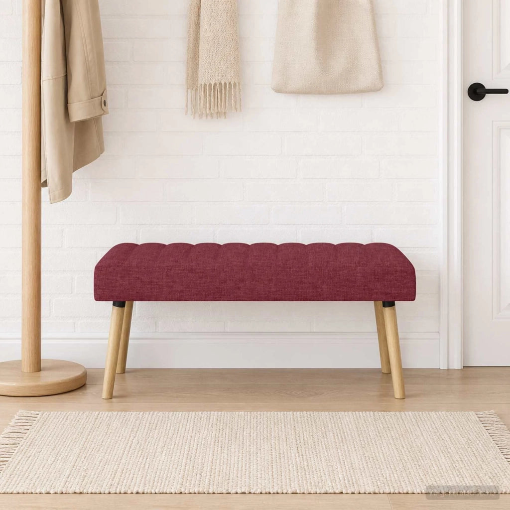 Panchina trapuntata a canale Rosso Vino 110 x 40 x 46 cm 42038490