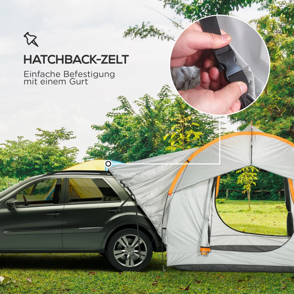 Tenda da campeggio 3 porte ¨C zephmum ¨C arancione e grigio 239x210x210