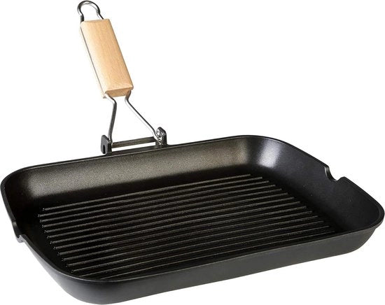 Piastra per griglia per induzione ondulata 34 x 24 cm con trattamento antiaderente - adatta per gas e ceramica a vetro.