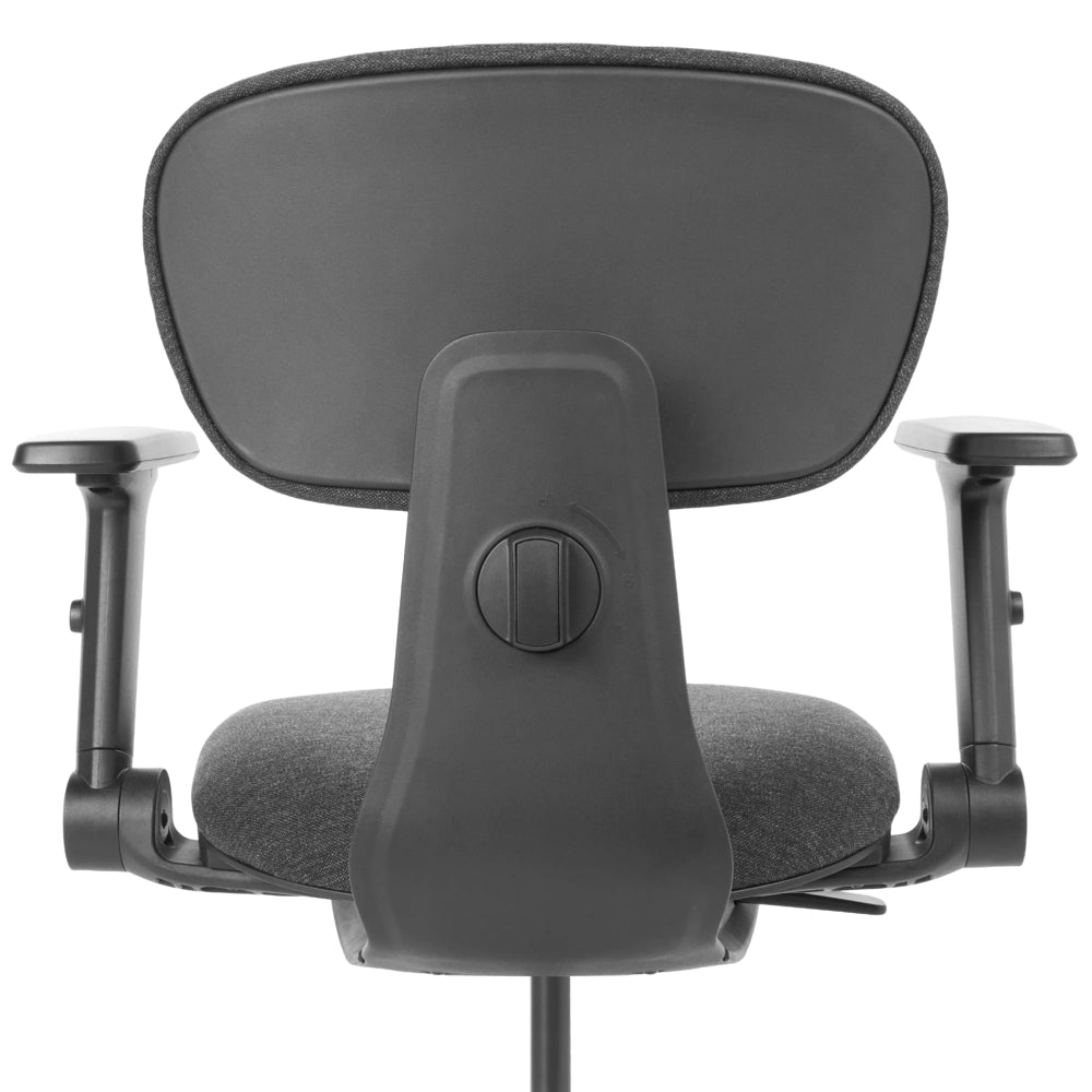 Sedia da ufficio in tessuto nero con schienale e braccioli regolabili, design moderno, per l'ufficio domestico
