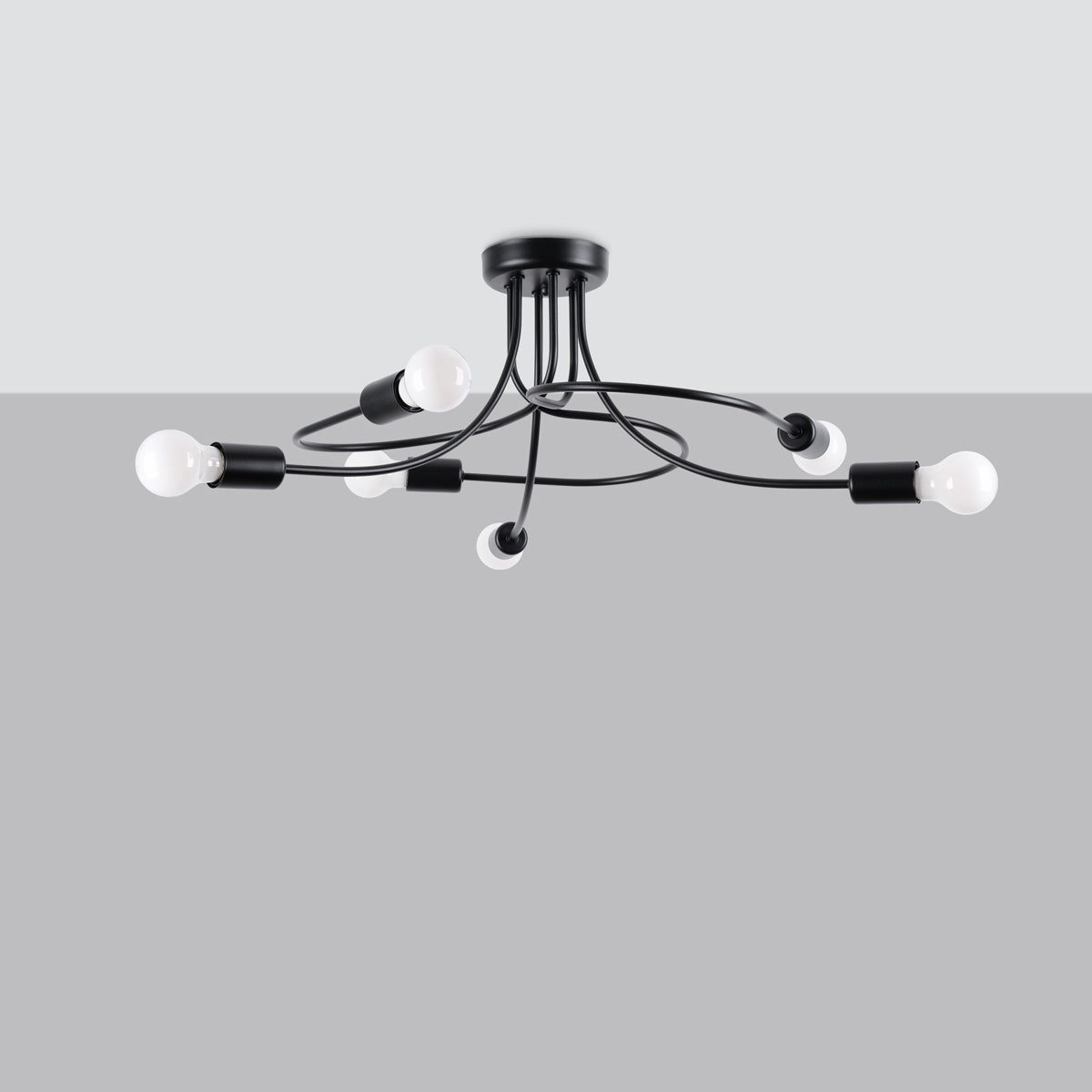 Lampadario LEVAR 6 nero