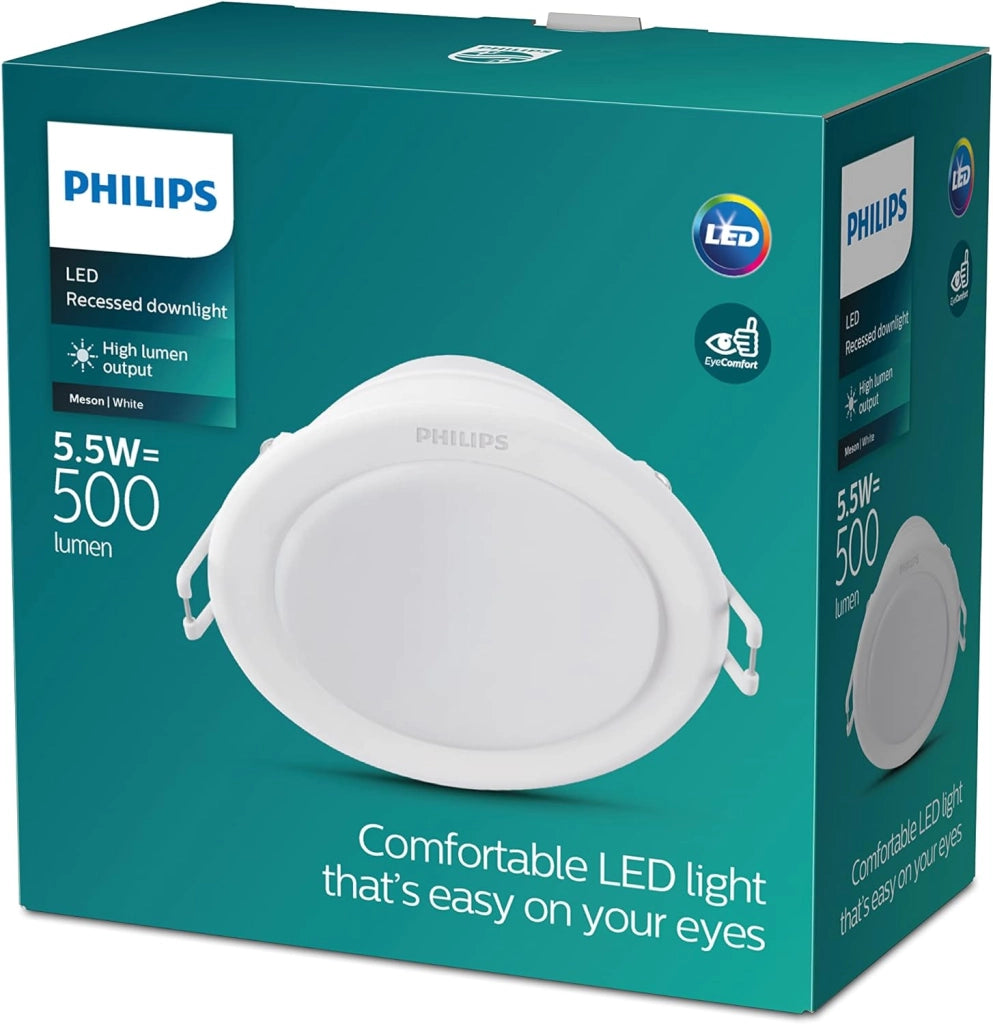 PHILIPS FARETTO INCASSO 80 MM  6,0W  500LM 3000K MESON  Luce Bianca Calda