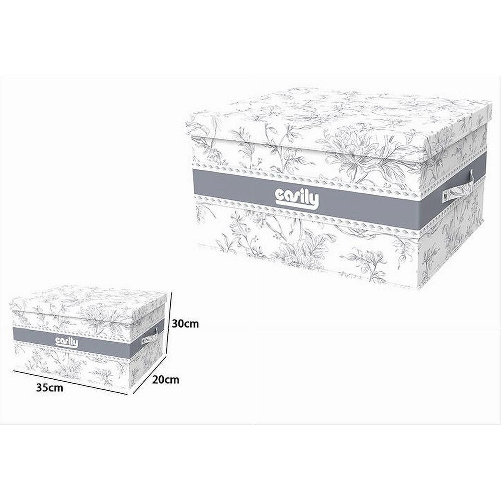 Trade Shop - Box Portatutto Scatola Contenitore Salvaspazio Organizer 35x30x20cm Fantasia 87321 -