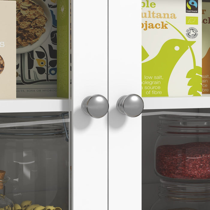 Credenza Dispensa Cucina Armadietti con Mensole Regolabili 100x40x180 cm Bianco